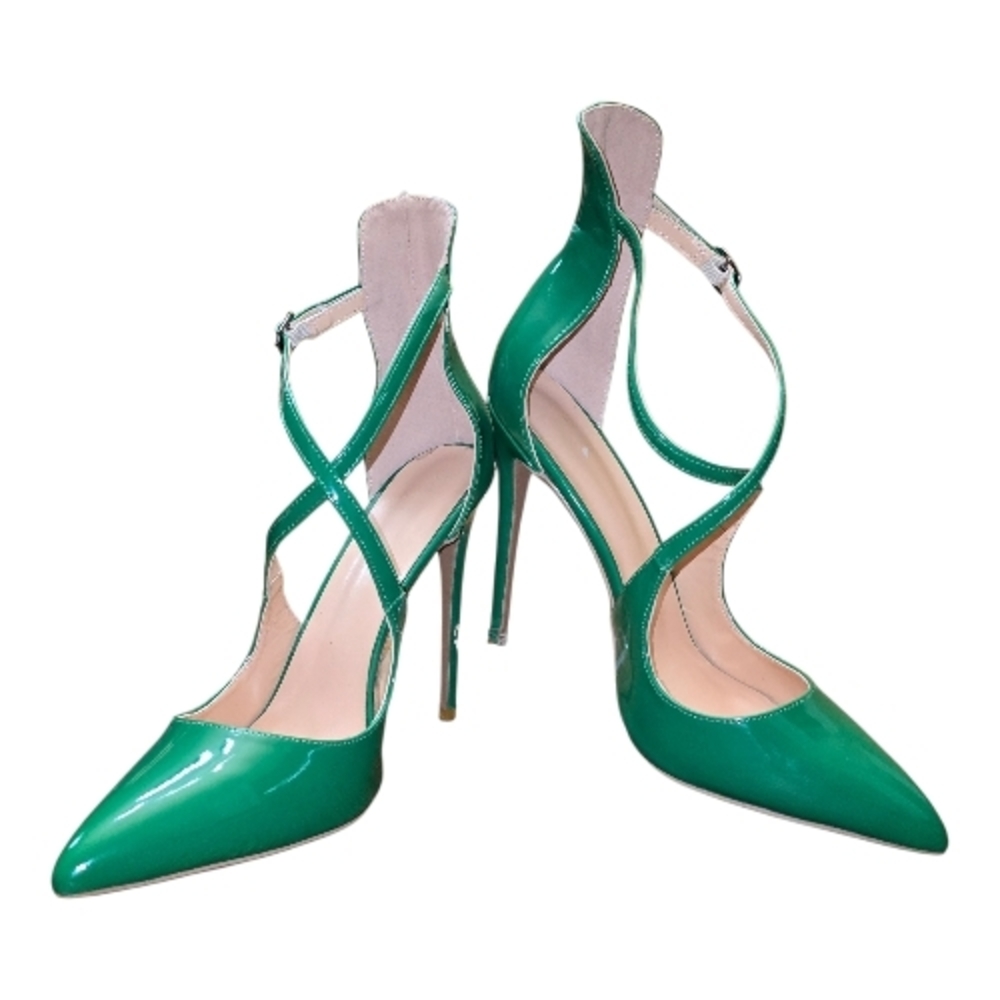 Elegant Green Stiletto Strappy Heels Sz 8.5